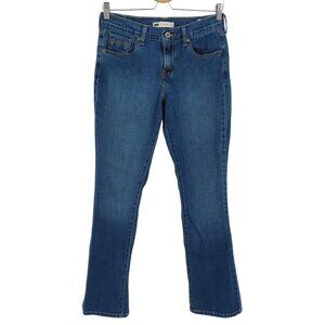 Levis Women 4 Reg 515 Bootcut Blue Denim Jeans W27 L32 Cotton Blend Pockets Pant